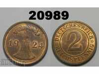 Germany 2 Reich Pfennig 1924 A