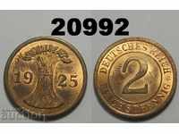 Germany 2 Reich Pfennig 1925 A
