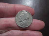 1970 5 US cents letter D