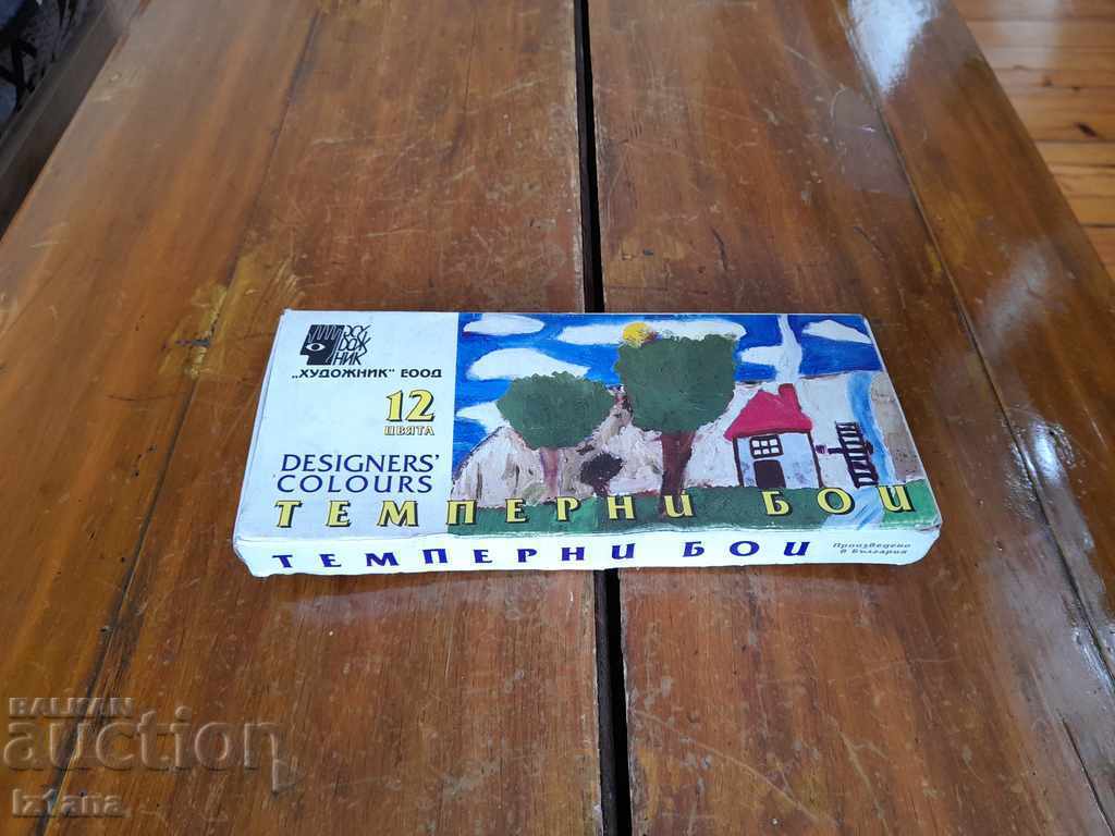 Old tempera paints, crayons Old tempera paints, crayons