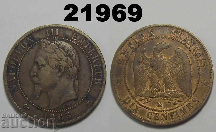 Franta 10 centimes 1865 BB