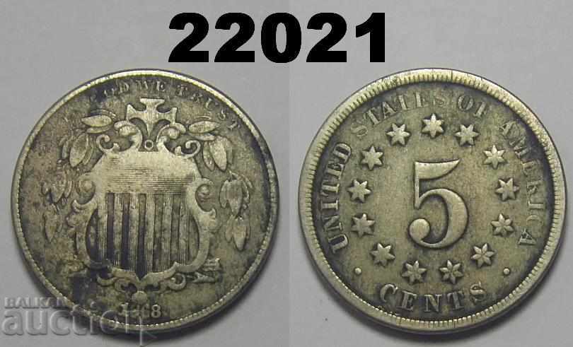United States 5 cent 1868 coin