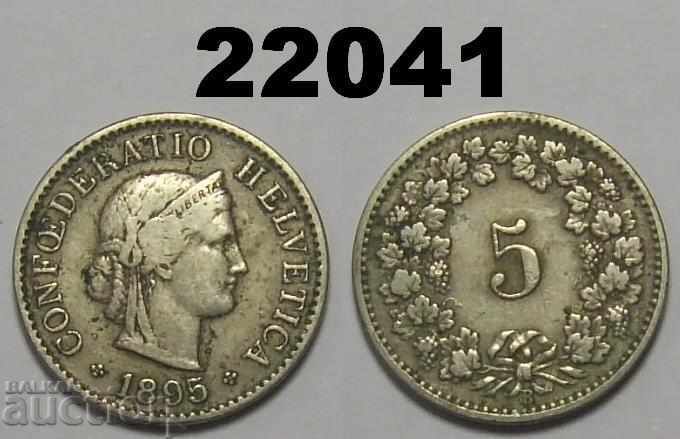 Швейцария 5 рапен 1895