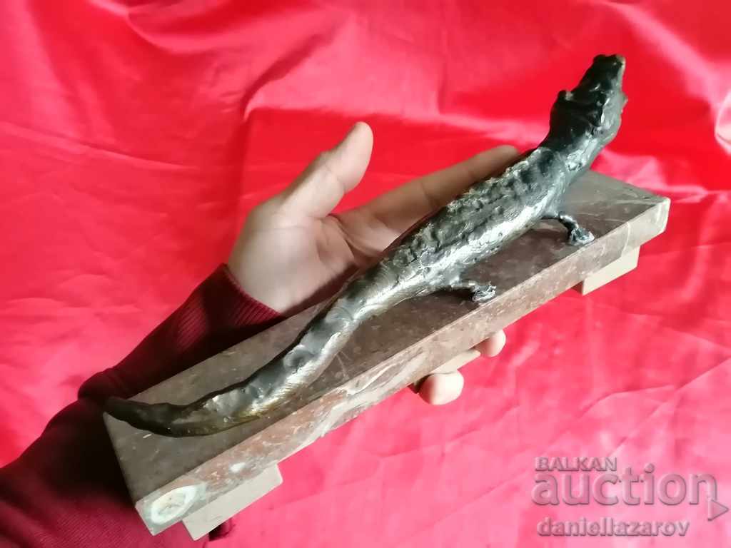 Unique Author's Bronze Plastic CROCODILE - 7 Unique Author's Bronze Plastic CROCODILE - 7