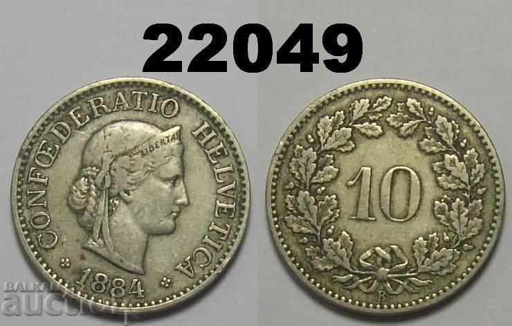 Швейцария 10 рапен 1884