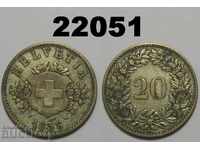Elveția 20 Rapen 1858