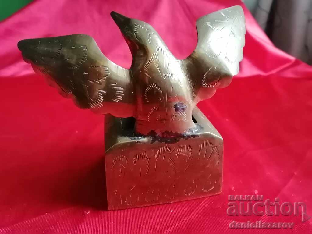 Auction Rare Bronze Ashtray with BIRD Statuette Auction Rare Bronze Ashtray with BIRD Statuette