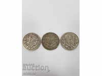 3 pcs. Princely silver coins, BGN 2 coin 1891