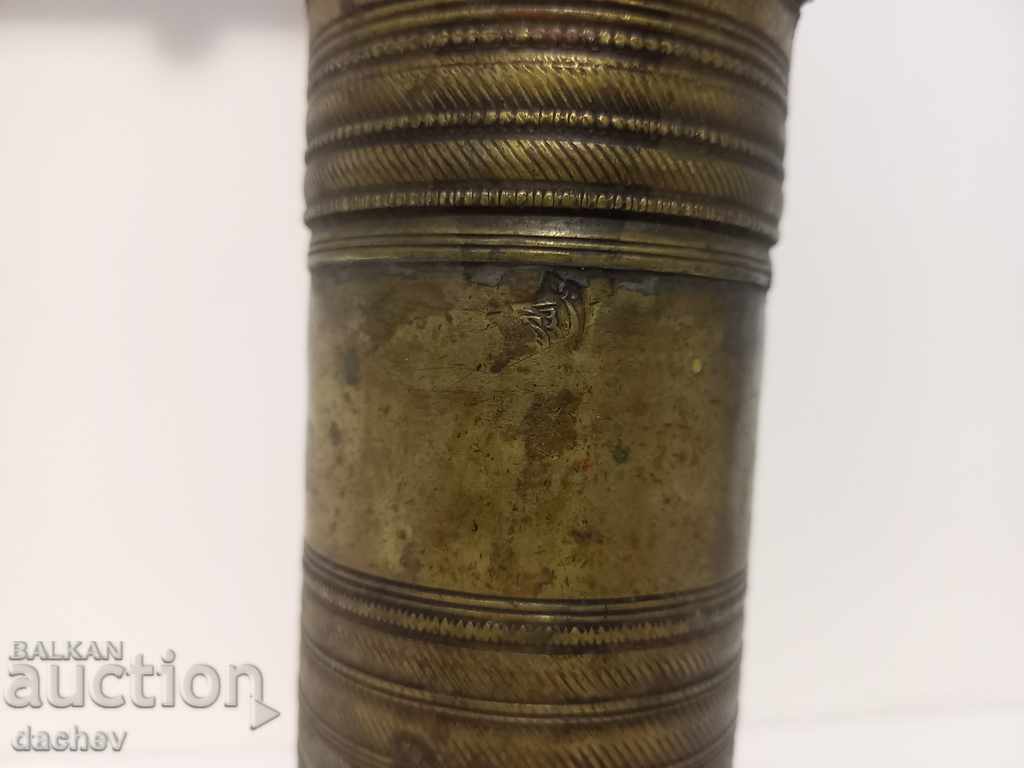 Auction Old Ottoman bronze grinder for coffee grinder with TUGRA Auction Old Ottoman bronze grinder for coffee grinder with TUGRA