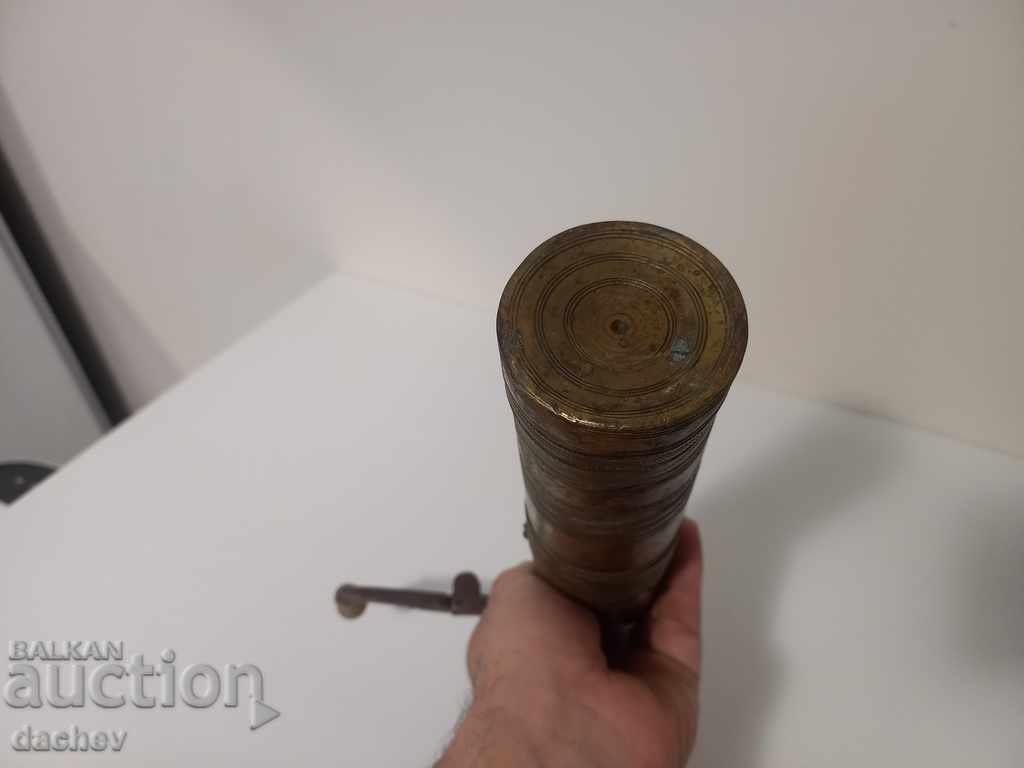 Rasnita otomana veche din bronz pentru rasnita de cafea cu TUGRA - 5