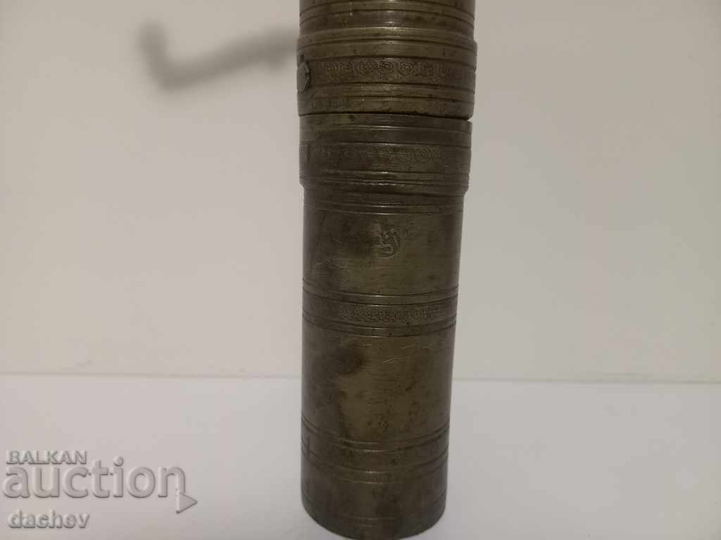 Стара Османска бронзова мелничка за кафе мелница с ТУГРА с цена € 40.00 | 78.23 лв.