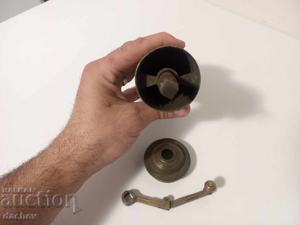 Стара Османска бронзова мелничка за кафе мелница с ТУГРА - 7