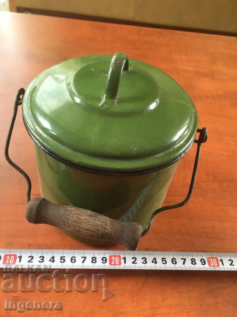 Аукцион СЪД ЕМАЙЛИРАН С КАПАК КОТЛЕНКА 1.5 ЛИТРА -1952 ГОД Аукцион СЪД ЕМАЙЛИРАН С КАПАК КОТЛЕНКА 1.5 ЛИТРА -1952 ГОД