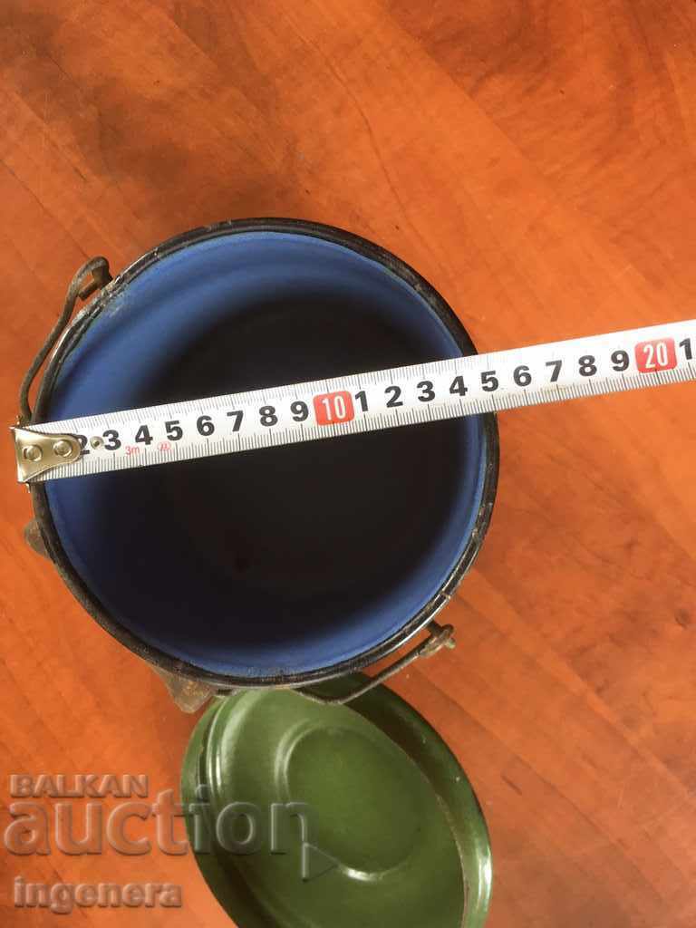 СЪД ЕМАЙЛИРАН С КАПАК КОТЛЕНКА 1.5 ЛИТРА -1952 ГОД - 6 СЪД ЕМАЙЛИРАН С КАПАК КОТЛЕНКА 1.5 ЛИТРА -1952 ГОД - 6