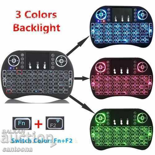 Mini Wireless Keyboard with Touchpad, Smart TV Remote, LED with price 16.99 BGN | € 8.69 Mini Wireless Keyboard with Touchpad, Smart TV Remote, LED with price 16.99 BGN | € 8.69