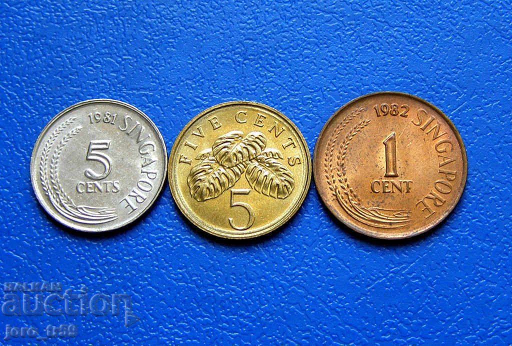 Σιγκαπούρη: 1 Cent - 1982, 5 Cent - 1981, 2010