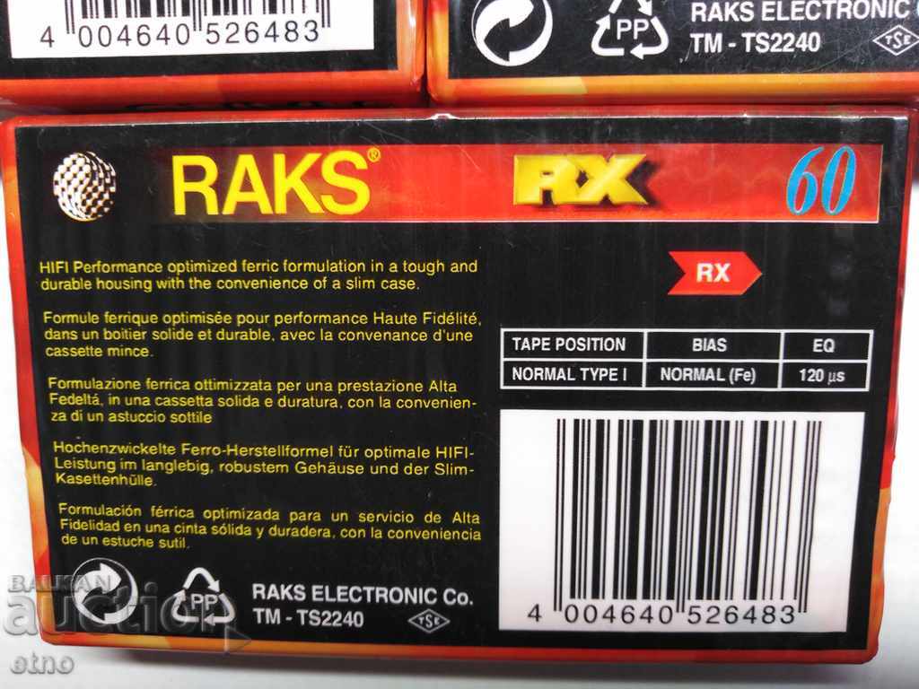 Auction 5 NEW AUDIO CASSETTES - "RAKS RX 60" SUPER SLIM, cassette player Auction 5 NEW AUDIO CASSETTES - "RAKS RX 60" SUPER SLIM, cassette player