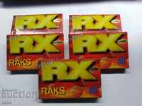 5 NEW AUDIO CASSETTES - "RAKS RX 60" SUPER SLIM, cassette player