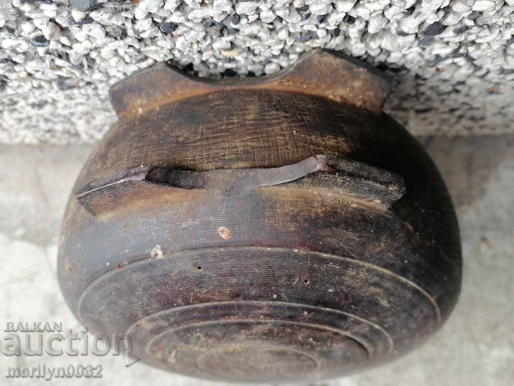 Old wooden vase, wooden bucket, wooden beetle - 5 Old wooden vase, wooden bucket, wooden beetle - 5