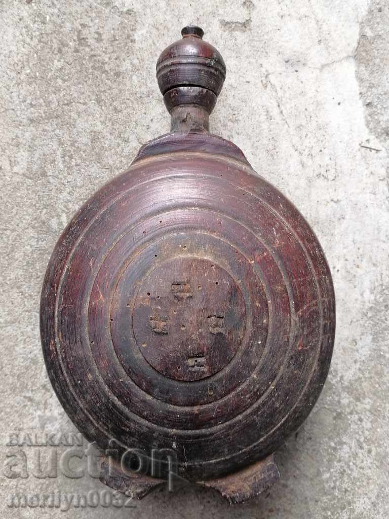 Old wooden vase, wooden bucket, wooden beetle - 6 Old wooden vase, wooden bucket, wooden beetle - 6