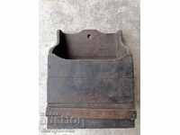 Very old wooden spoon box