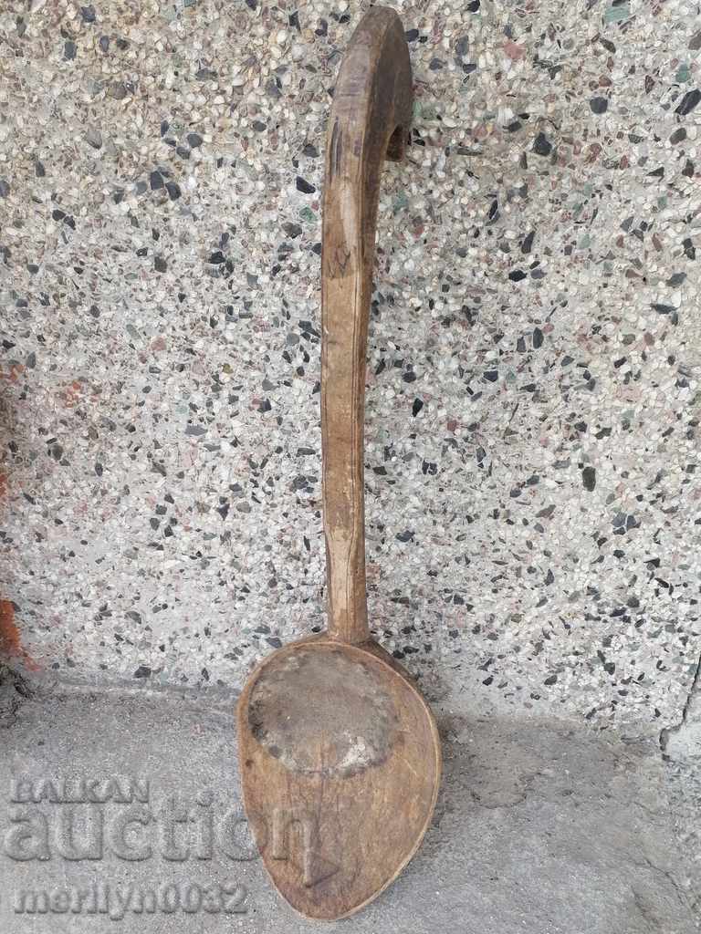 Auction Very old wooden spoon, ladle, wooden Auction Very old wooden spoon, ladle, wooden