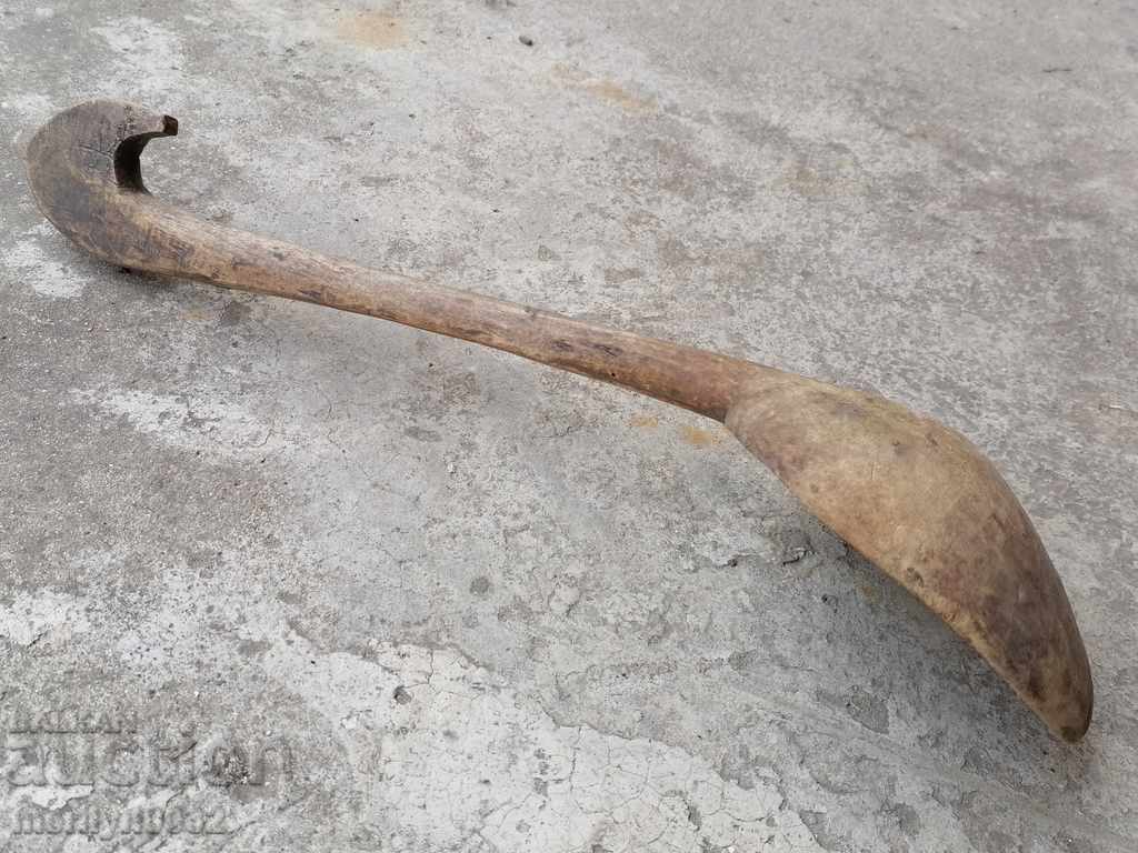 Delivery of Very old wooden spoon, ladle, wooden Delivery of Very old wooden spoon, ladle, wooden