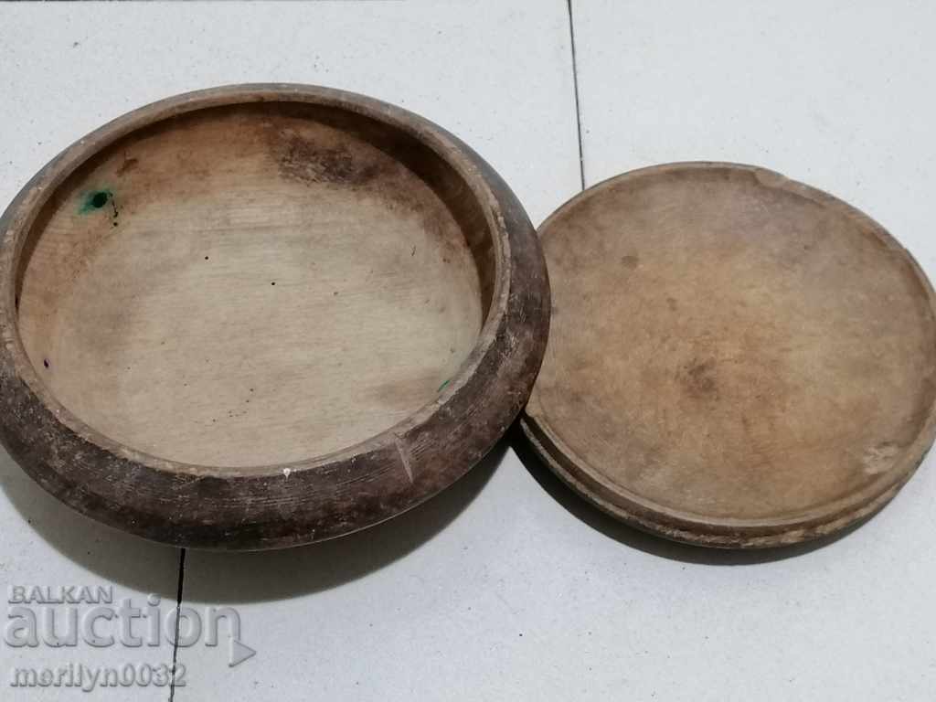 Livrarea Bol din lemn bol cu capac, bol lemn primitiv