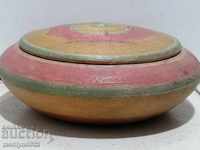 Wooden bowl bowl with lid, bowl wooden primitive