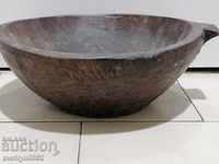 Wooden bowl bowl mortar bowl wooden primitive