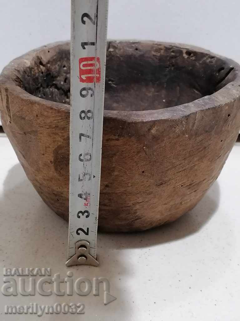 Wooden bowl bowl mortar flask bowl wooden primitive - 5 Wooden bowl bowl mortar flask bowl wooden primitive - 5