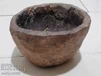 Wooden bowl bowl mortar flask bowl wooden primitive