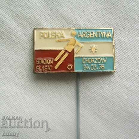 Football badge 1976 - Poland-Argentina