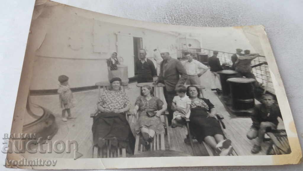 Fotografie Pasageri pe un vas cu aburi transatlantic 1938