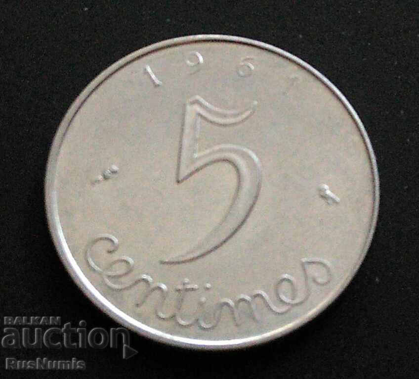 France. 5 centimes 1961