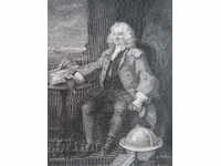 1870 - ENGRAVING - Captain Thomas Coram - ORIGINAL