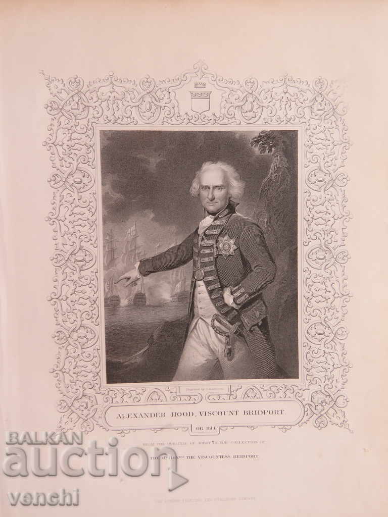 1834 - GRAVURĂ - Alexander Hood - ORIGINAL + cu preț € 19.99 | 39.10 BGN 1834 - GRAVURĂ - Alexander Hood - ORIGINAL + cu preț € 19.99 | 39.10 BGN
