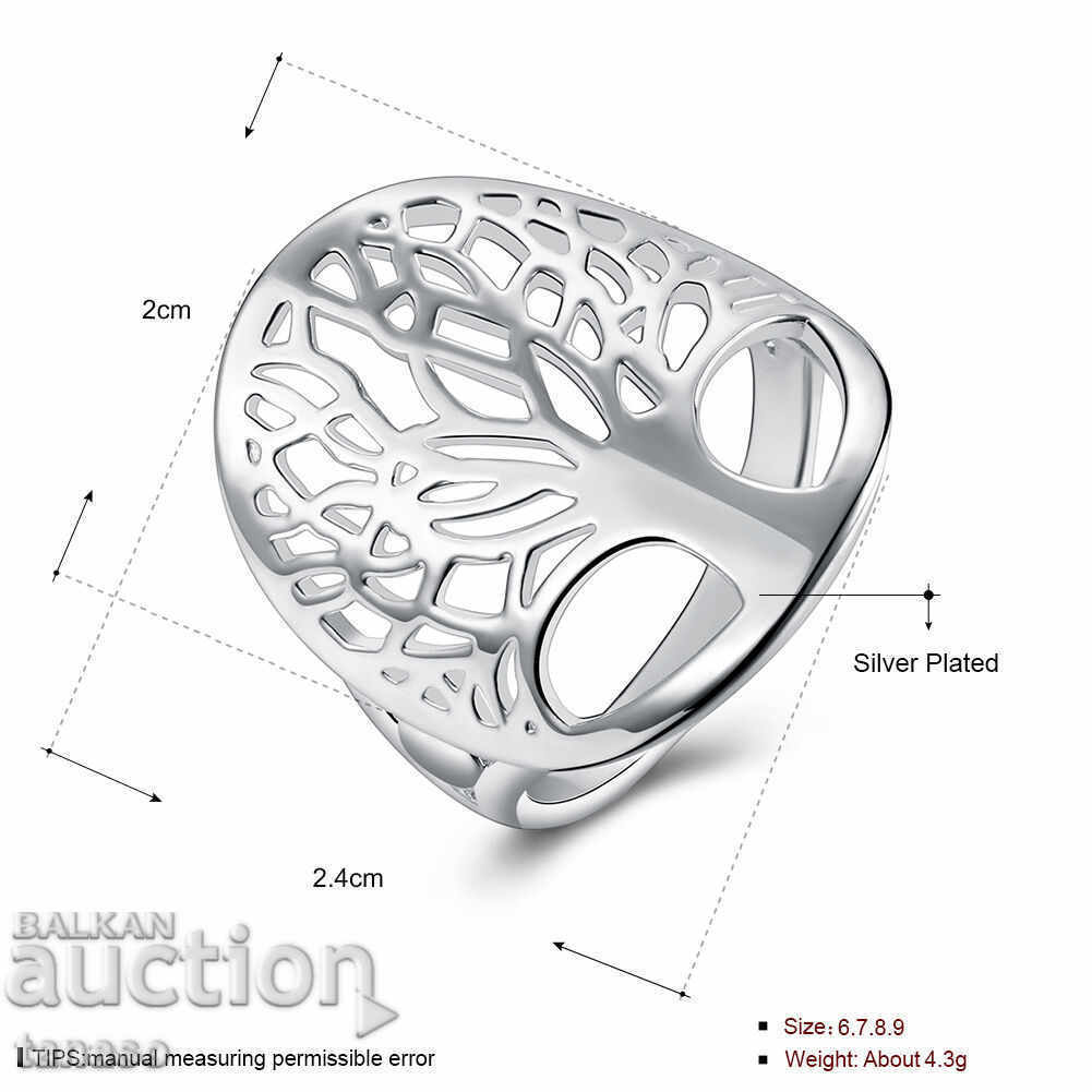 Ring "Tree of Life", silver-plated - 6