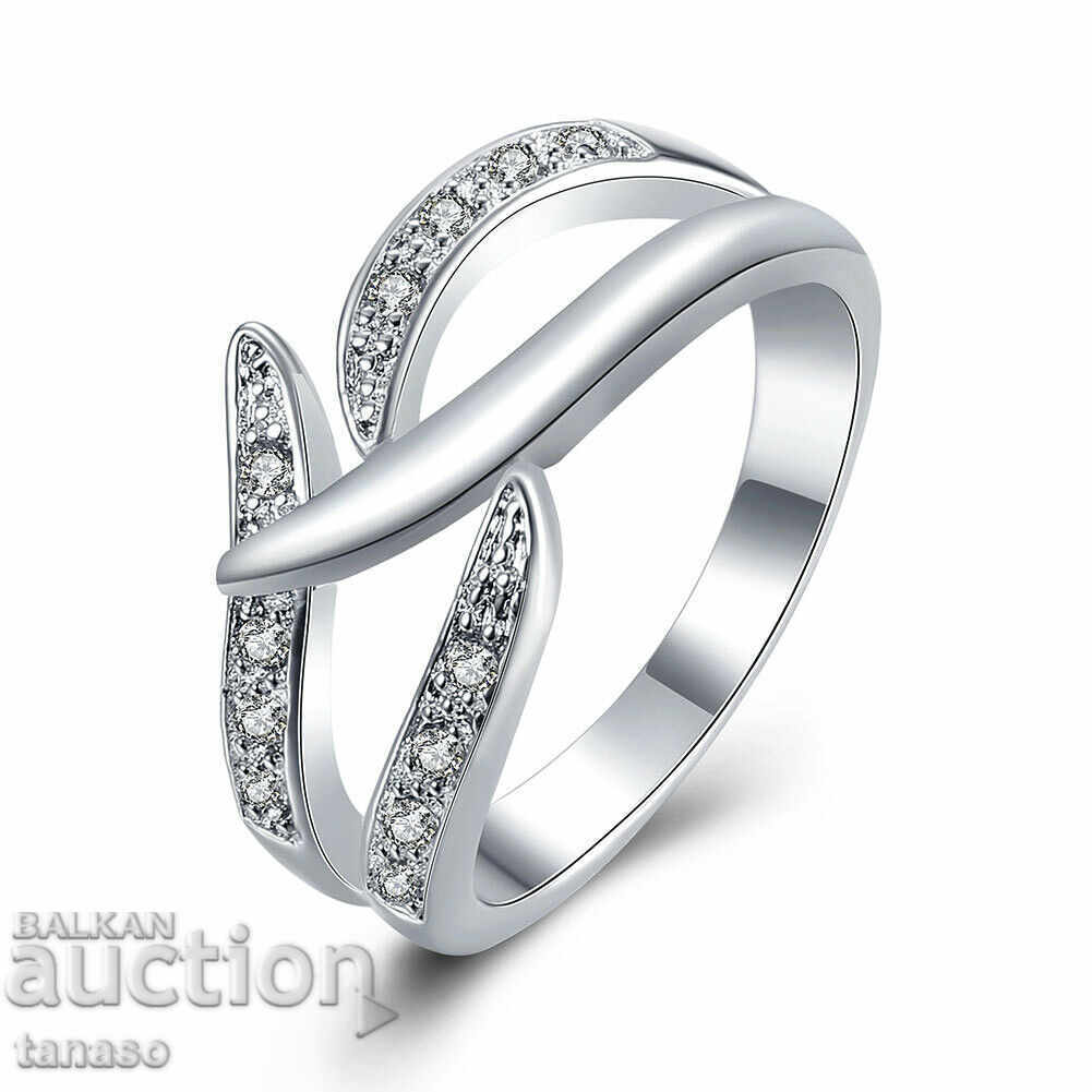 Butterfly ring with zircons, silver-plated with price 20.00 BGN | € 10.23