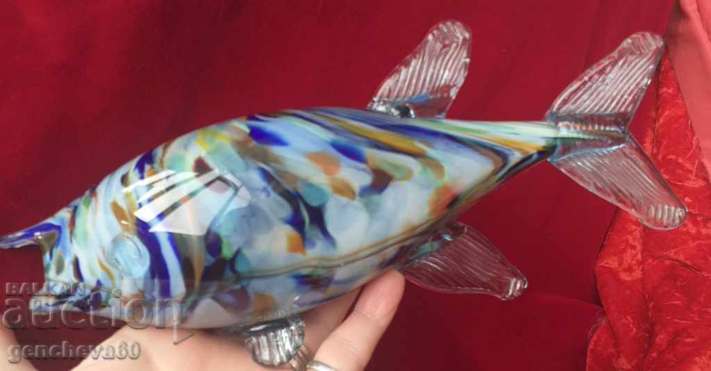 Auction Large crystal figure Fish - Murano 60s Auction Large crystal figure Fish - Murano 60s