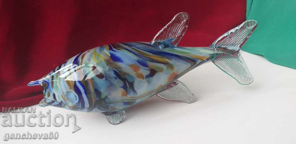 Large crystal figure Fish - Murano 60s Large crystal figure Fish - Murano 60s