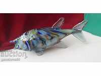 Large crystal figure Fish - Murano 60s