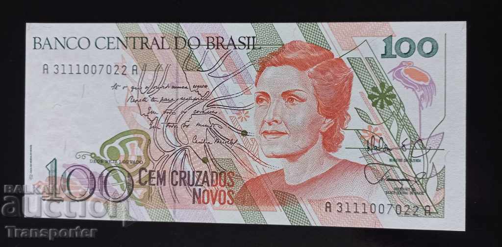 100 крузадос 1989г. Бразилия