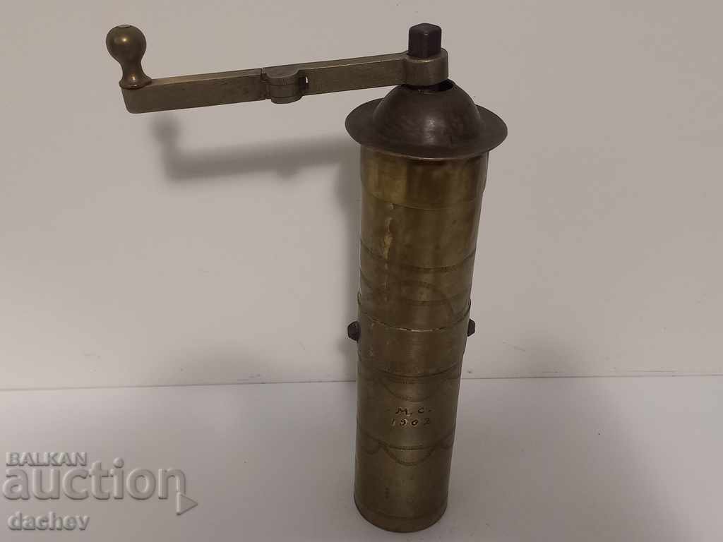 Livrarea Rasnita otomana veche din bronz pentru rasnita de cafea 1902