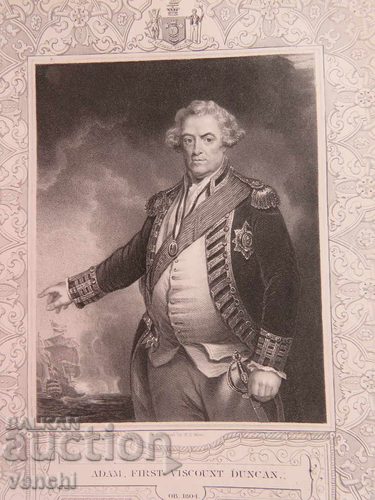 1880 - ENGRAVING - Adam Duncan, 1st Viscount - ORIGINAL with price 34.99 BGN | € 17.89