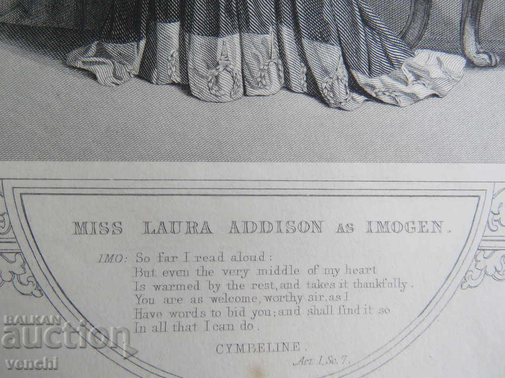 Auction  1860 - ENGRAVING - SHAKESPEARE - ORIGINAL +