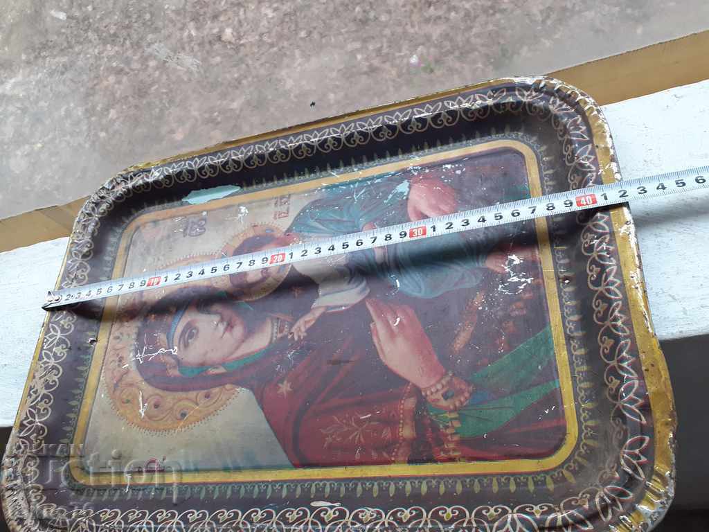 Old metal tray icon tray religion virgin - 5 Old metal tray icon tray religion virgin - 5