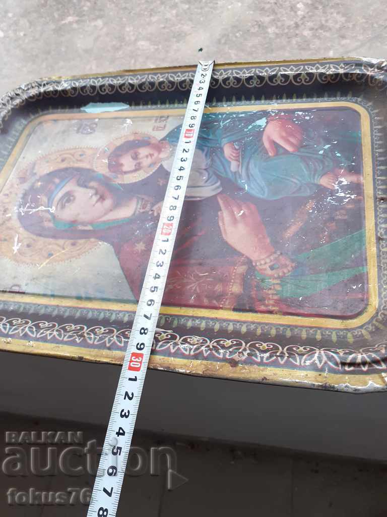 Old metal tray icon tray religion virgin - 6 Old metal tray icon tray religion virgin - 6