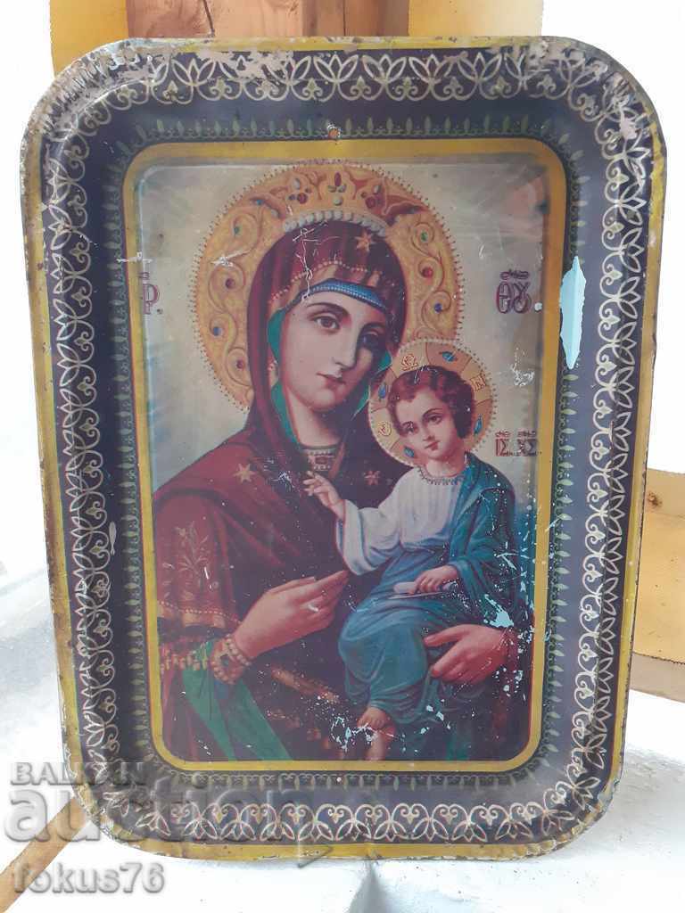 Old metal tray icon tray religion virgin - 7 Old metal tray icon tray religion virgin - 7