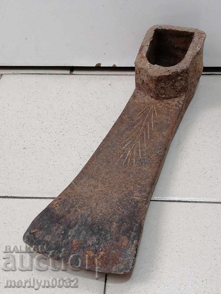 Old forged turntable, wrought iron, picking, tool, top - 5